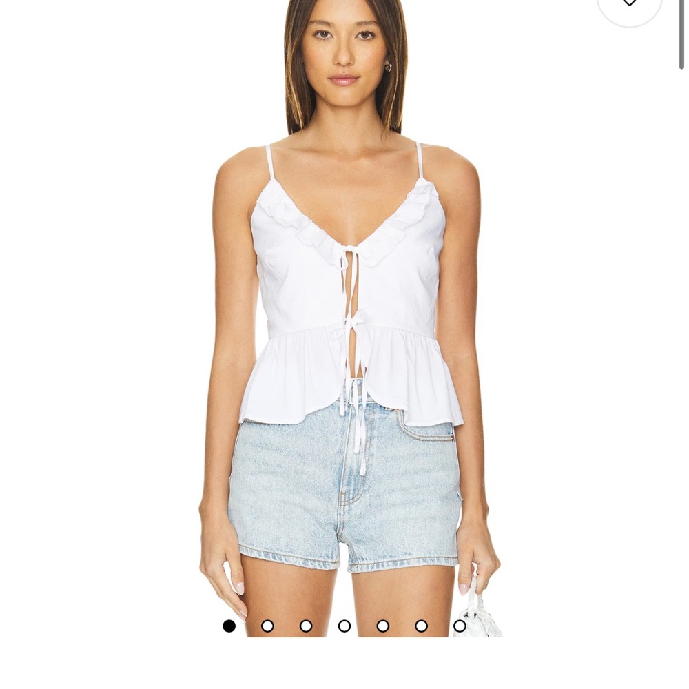 White Women's Tie Front Top